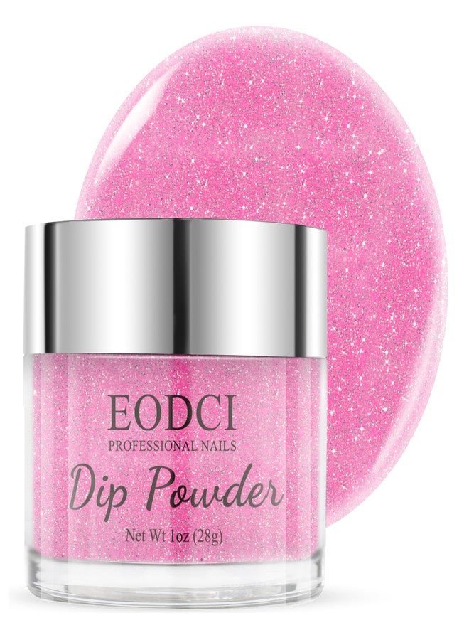 EODCI Dip Powder Reflective Hot Pink Glitter Nail Dipping Powder French Powder Glitter Nail Art Starter Manicure Salon DIY at Home No Needed Nail Lamp Curing Odor-Free&Long-Lasting 1 Oz - Image 1
